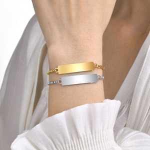 Nuovo braccialetto di moda <span class=keywords><strong>oro</strong></span> 18k acciaio inossidabile personalizzato formato adulto e formato bambino bambino braccialetto di Id per il regalo per le donne per il bambino - Product Image 5