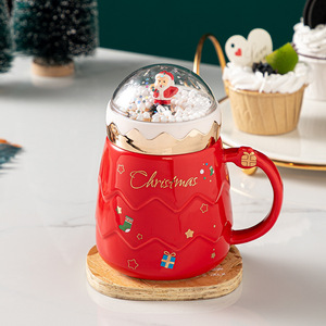 Redeco New Arrival Craftsman <b>Large</b> Capacity Water Santa Cup With Lid Mug Coffee Ceramic Christmas Mugs for Home <b>Gifts</b> - Product Image 4