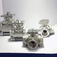 Vanne à bille filetée à trois voies en acier inoxydable électrique SS304