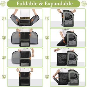 Factory Price High Density Oxford Breathable Zipper Reflective Multi-functional Expandable <b>Pet</b> Backpack <b>Carrier</b> for Cats - Product Image 4