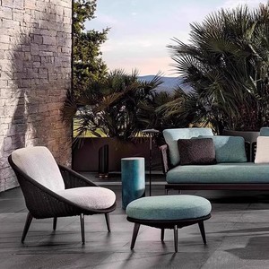 Ensemble <span class=keywords><strong>de</strong></span> canapés modulaires modernes d'extérieur avec coussins à séchage rapide, 7 pièces, en rotin résistant aux UV, pour jardin, balcon, chambre et appartement - Product Image 4