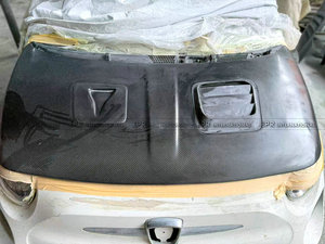ฝากระโปรงคาร์บอนไฟเบอร์แบบใหม่ EPR ระบายอากาศ สำหรับ Fiat 500/595/Abarth (2008-2015 รุ่นก่อนปรับโฉม S3) พร้อมคลิปล็อค ปี 2007+ - Product Image 2