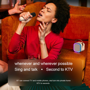 <span class=keywords><strong>Karoke</strong></span>-minialtavoz portátil para el hogar, minialtavoz inalámbrico con Led, con micrófono, BT, Karaoke - Product Image 6