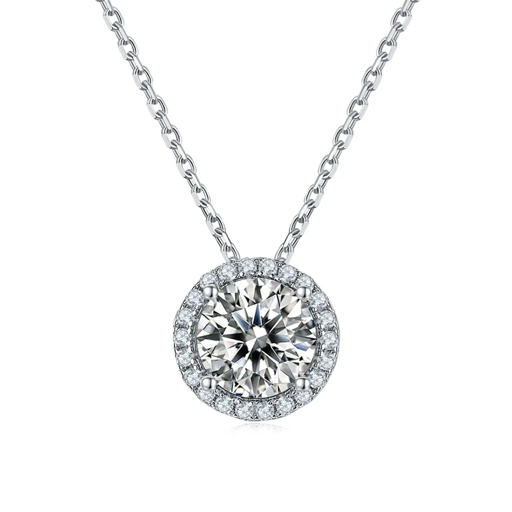 Trending Heavy Large Price Per Gram Moissanite Silver Necklace For Women