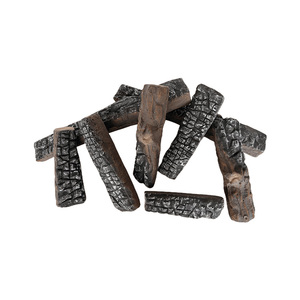 8 Piezas de Leños de Gas Cerámicos, Leños <span class=keywords><strong>Artificiales</strong></span> Realistas <span class=keywords><strong>para</strong></span> <span class=keywords><strong>Chimenea</strong></span> de Gas, Brasero - Product Image 1
