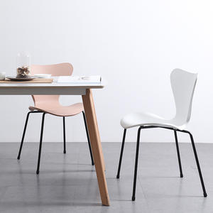 Modern Plastic Dining Chair With <b>Backrest</b> For Adults And Elderly In Nordic Style - Product Image 3