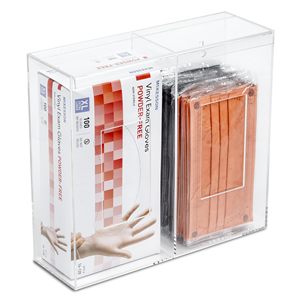 Dispensador acrílico de <span class=keywords><strong>2</strong></span> capas personalizado de fábrica al por mayor con tapa adecuada para almacenamiento de guantera de red para el cabello - Product Image 1