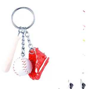 HY 2CM portachiavi baseball tre pezzi ciondolo regalo triade-souvenir auto moda all'ingrosso