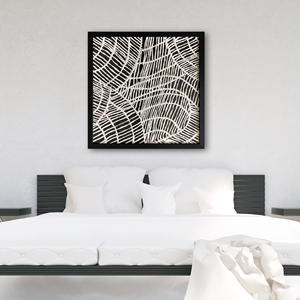 Bán buôn trừu tượng vải nghệ thuật trang trí tường màu đen và trắng lớn 3D vẽ tay sơn dầu - Product Image 1