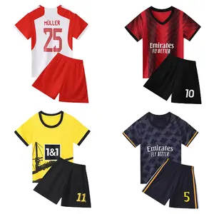 24 25 Neue Saison Fußballbekleidung Großhandel individuelle Verein Fußballuniform günstig Qualität Fußballtrikot für Jungen