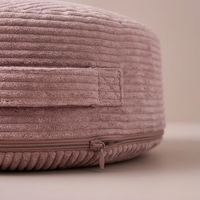 Housse de pouf multifonctionnelle en velours côtelé pour rangement de jouets, sans rembourrage, ronde, pour fauteuil de relaxation enfant, organisateur d'animaux en peluche
