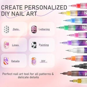 <b>Nail</b> Polish Pen 0.5mm Needle Tip <b>Nail</b> Color Painting Pen Waterproof and Quick-drying for DIY <b>Nails</b> Art Design - Product Image 3