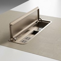 Table de conférence moderne en panneau MDF E1, bureau de salle de réunion avec bordure en PVC de 2 mm, résistant aux rayures, petite table de salle de réunion