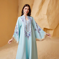 Vêtements islamiques du Moyen-Orient, robe pour femmes musulmanes, mode, pompons, strass, paillettes, jalabiya, abaya, robe, kaftan, robes pour femmes, Dubaï