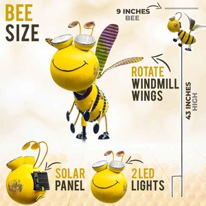 Adornos <span class=keywords><strong>de</strong></span> jardín impermeables, luces <span class=keywords><strong>de</strong></span> estaca solares Led <span class=keywords><strong>de</strong></span> abeja amarilla para decoración al aire libre - Product Image 5