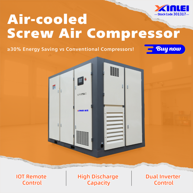 XLPM150A-175A-IID 132kw Two Stage Air-cooled Screw air Compressor for Cooling