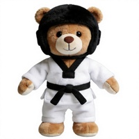 Ours en peluche personnalisé de Taekwondo, jouet en peluche d'arts martiaux, poupée en peluche douce avec uniforme et ceinture pour enfants