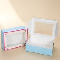 Boîte à donuts personnalisée biodégradable 4/6 donuts, emballage en carton blanc carré avec fenêtre