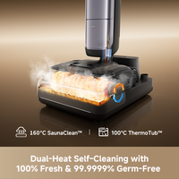 Aspirateur sans fil eau et poussière Dreame H60 Ultra, vapeur 160°C, eau chaude 90°C, serpillière, double bras, 26000Pa, autonettoyant, intelligent, pour sols d'hôtel