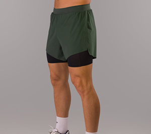 Wholesale 2 in 1Shorts Mens Gym Workout Shorts Running Shorts With <strong>Inner</strong> Phone Pocket <strong>Compression</strong> Sport Shorts for Men 2025 - Product Image 2