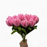 Tige de fleur de tulipe en feutre coloré faite à la main, pour bricolage, cadeau, vase, décoration florale pour la maison et les mariages, vente en gros