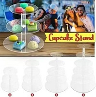 Support de présentation de gâteaux multicouche transparent haute définition en acrylique, facile à assembler, pour comptoir de desserts de banquets commerciaux