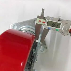 Rueda giratoria de poliuretano PU roja con núcleo de hierro fundido de 150mm de espesor con bloqueo de 6 pulgadas y 5,5mm de servicio pesado - Product Image 6