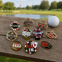 Marcador de Pelota de Golf con Tema de Las Vegas, Marcador de Golf de Aleación de Zinc Compatible con Clip para Gorra