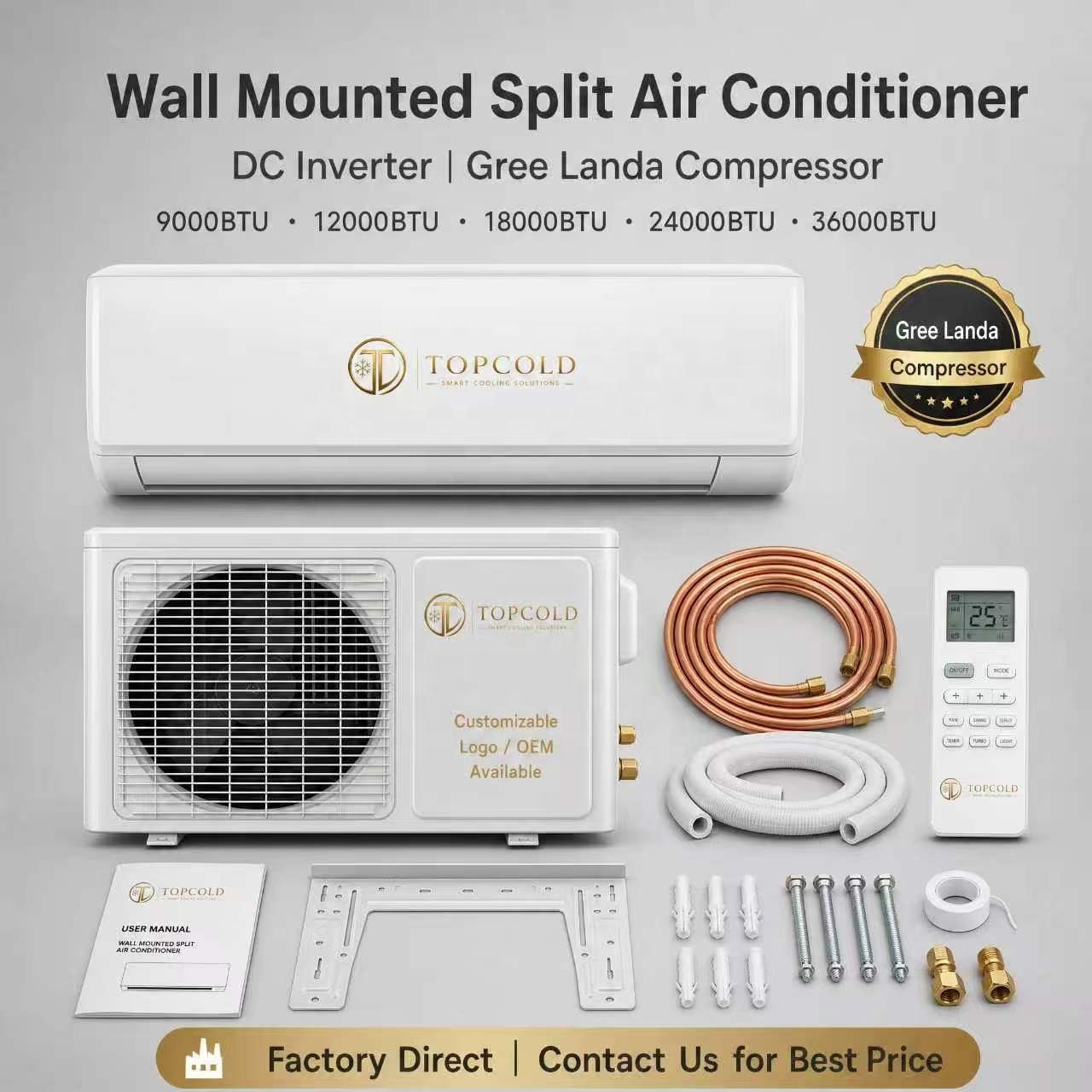 <strong>110V</strong> 220V 60Hz Smart Split Air Conditioners 9000 12000 18000 24000 BTU DC Inverter Room Air Conditioner for <strong>United</strong> States
