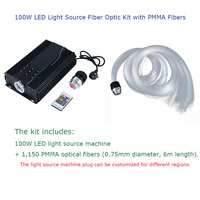 100W Starlight Fiber Optic Light Engine Fiber Optic Lights Lighting pour Studio Art Styling & Plafonds ou murs d'intérieur