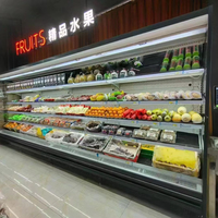 Réfrigérateur de supermarché haut de gamme à refroidissement par air pour fruits, légumes et boissons – Vitrine réfrigérée pour légumes