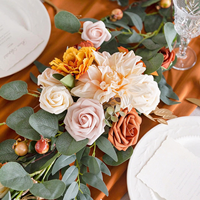 Guirlande de fleurs artificielles élégante en terre cuite, arrangements floraux pour table de mariage, arche, maison, jardin, décoration d'automne