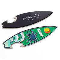 Ouvre-bouteille magnétique en feuille de plage porte-clés planche de surf ouvre-bouteille Support porte-clés Logo personnalisé gouttes ouvre-planche de surf