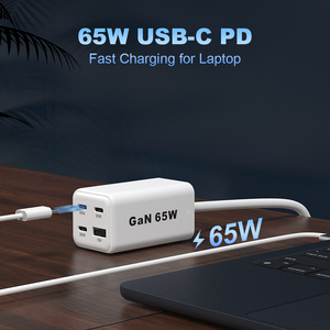 Estación de Carga Rápida de 4 Puertos, <span class=keywords><strong>Cargador</strong></span> Gan de 65 W, USB C Universal, Portátil, para Viajes, Teléfono Móvil, KC PD, <span class=keywords><strong>Cargador</strong></span> Rápido de Pared de 65 W, Tipo C - Product Image 3