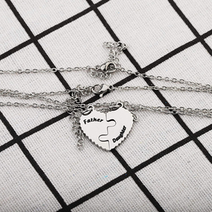 2 pz/set madre <span class=keywords><strong>e</strong></span> figlio padre <span class=keywords><strong>e</strong></span> figlia collana in acciaio inossidabile gioielli per donna uomo festa della mamma regali per la festa del papà - Product Image 4