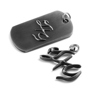 Collier pour hommes avec étiquette commémorative en métal personnalisé avec logo en relief 3d - Product Image 3