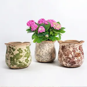 Decorative Modern Chinese Designed Glazed Garden Supplies Beautiful Pots Outdoor Ceramic Planter Flower Pot