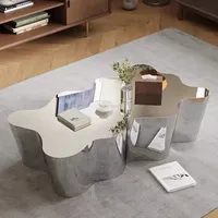 Table basse en acier inoxydable effet miroir, table d'appoint nordique pour canapé d'angle, mobilier de salon, fabricant, vente en gros, OEM, ODM, sur mesure