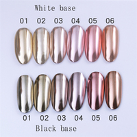 Poudre Effet Miroir Chrome Rose Doré Acrylique Aurora Magic Mirror pour Nail Art, Couleur Unie, 0.5g - Meilleure Vente