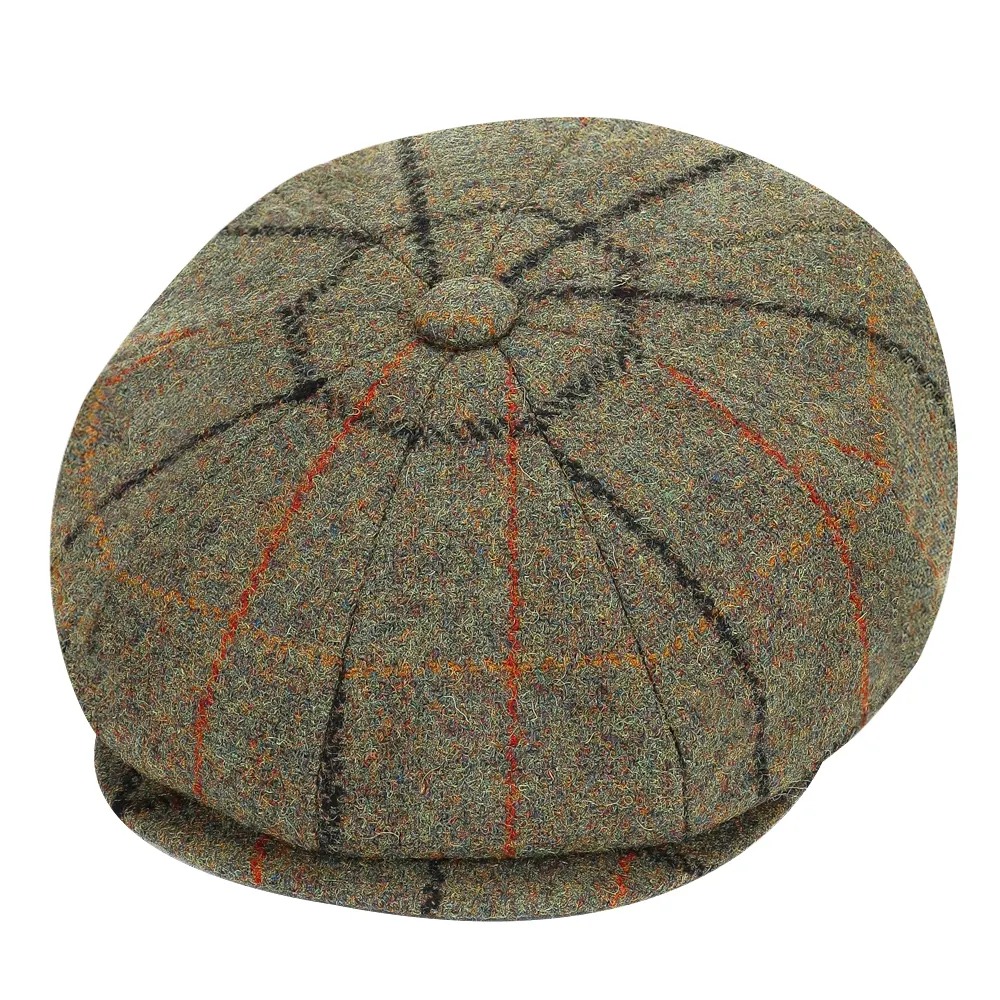 Chapeau plat en laine à carreaux pour hommes, haute qualité, nouveauté, casquette de gavroche vintage, 8 panneaux, casquettes de lierre