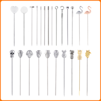 Brochettes décoratives pour cocktails en acier inoxydable de 12 cm, écologiques, personnalisées par Creation Factory, en forme de flamant rose, pour fruits