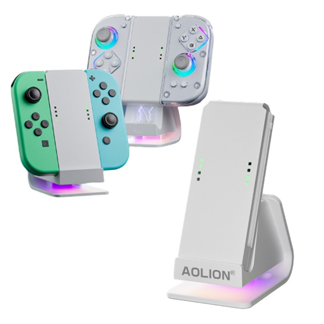 With RGB Light  Left and Right Joypad Handle Charger for nintendo Switch Controller Charging Base