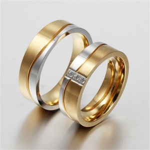 Nouvelle conception de bague de fiançailles pour femmes et hommes, bagues de couple populaires, bague de mariage en acier inoxydable, bijoux tendance - Product Image 2