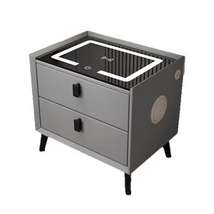 Mesita de Noche Inteligente Meida <span class=keywords><strong>EIDA</strong></span> con 2 Cajones, Carga Inalámbrica, Almacenamiento con Cerradura, Estilo Moderno Minimalista, Color Blanco, Ensamblada para Dormitorio - Product Image 4