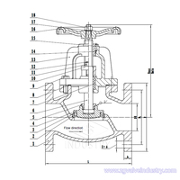 Bon prix usine ZG PN10/PN16/JIS10K/JIS16K/125LB/150LB vanne à soupape en fonte ductile pour l'eau, l'huile et le gaz