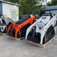 Mini-chargeuse sur pneus alimentée par un moteur diesel Kubota |   Machinerie de construction compacte, souffleuse à neige, pelle rétrocaveuse, charge nominale de 0,5 tonne