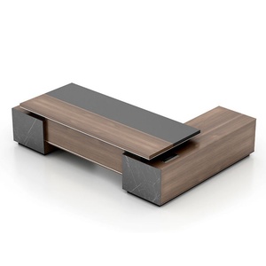 High Quality Luxury Modern L-Shaped Wooden Executive <b>Office</b> Desk with Modular Design Commercial Extendable Convertible - Product Image 1