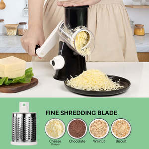 Prix usine Rotatif Râpe À Fromage Broyeur Cuisine Manuel Légumes Trancheuse Noix Broyeur avec 3 Lames De Tambour En Acier Inoxydable - Product Image 6