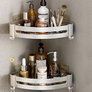New Black Wall Mount Bathroom <b>Corner</b> Shelf Holder Storage Rack Bathroom Bathtub <b>Shower</b> Caddy Organizer Hardware Accessories Set - Product Image 2