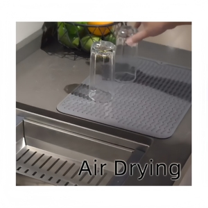 Modern Style and Fashionable Corrugated Pattern With Drain <b>Silicone</b> <b>Pad</b> for Kitchen Supplies Durable <b>Silicone</b> Dish Drainer <b>Pad</b> - Product Image 3